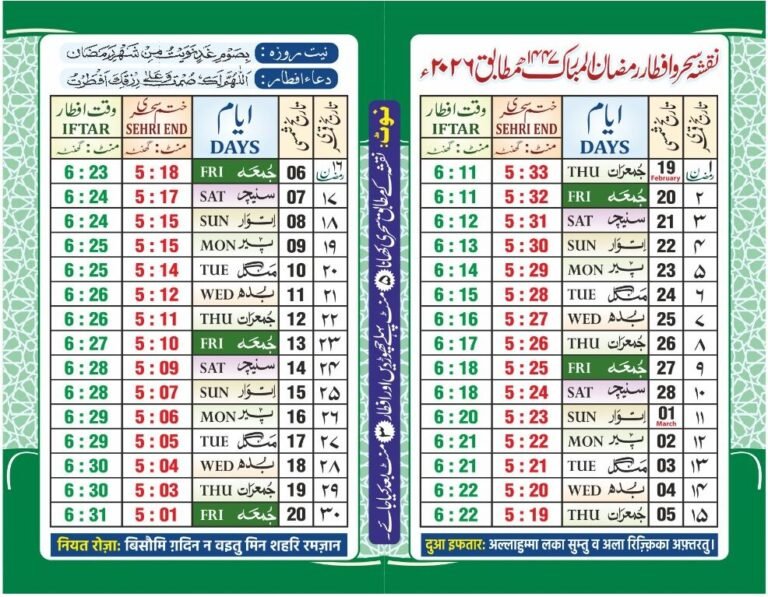 ramzan chart